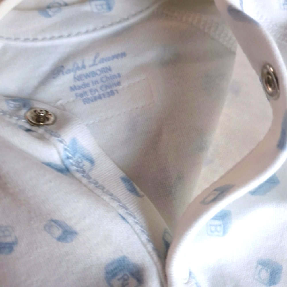 Ralph Lauren Baby 1 Piece Footies PJ Sz 3months & Newborn - Picture 4 of 10